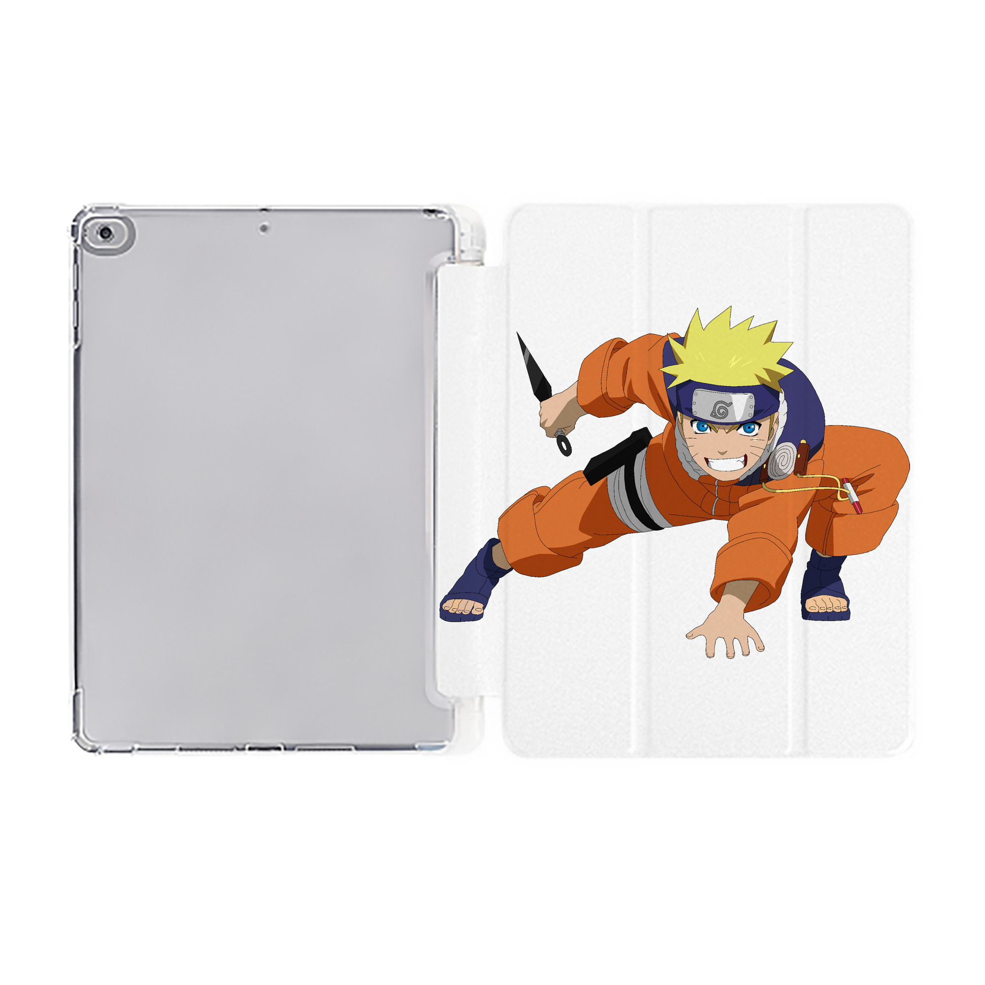 （画像用） NARUTO -ナルト- うずまき ナルト Uzumaki Naruto IPad ケース ペン収納付き 三つ折りスタンド PUレザー×シリコン 対応機種9.5/10.5/10.9インチ